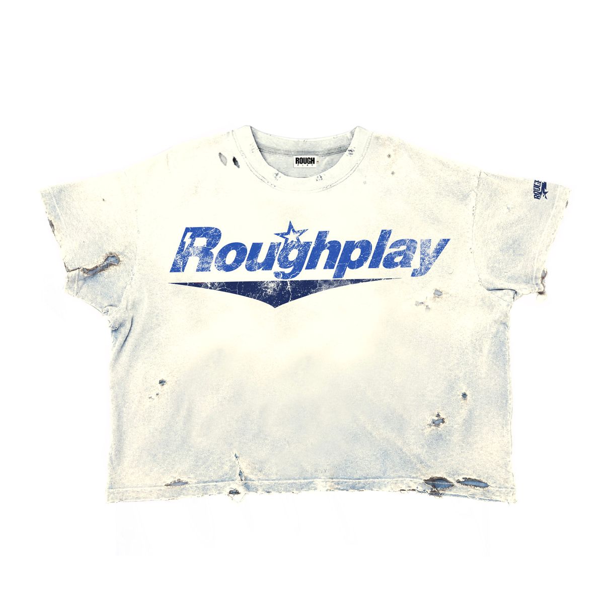 RoughPlay Destroyed T-Shirt In Royal/White