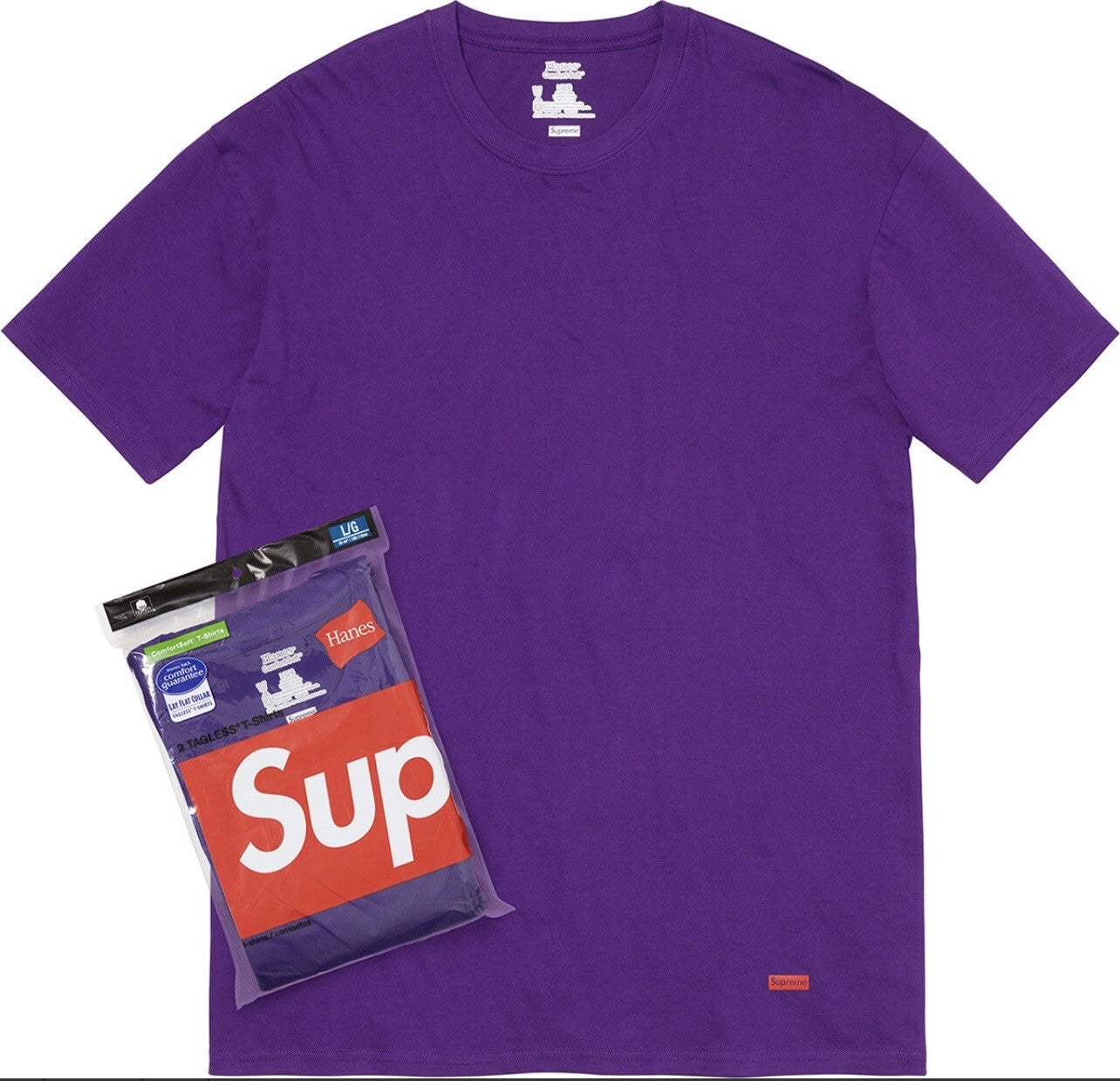 Supreme Basic Hanes T Shirt Purple (2 Pack)
