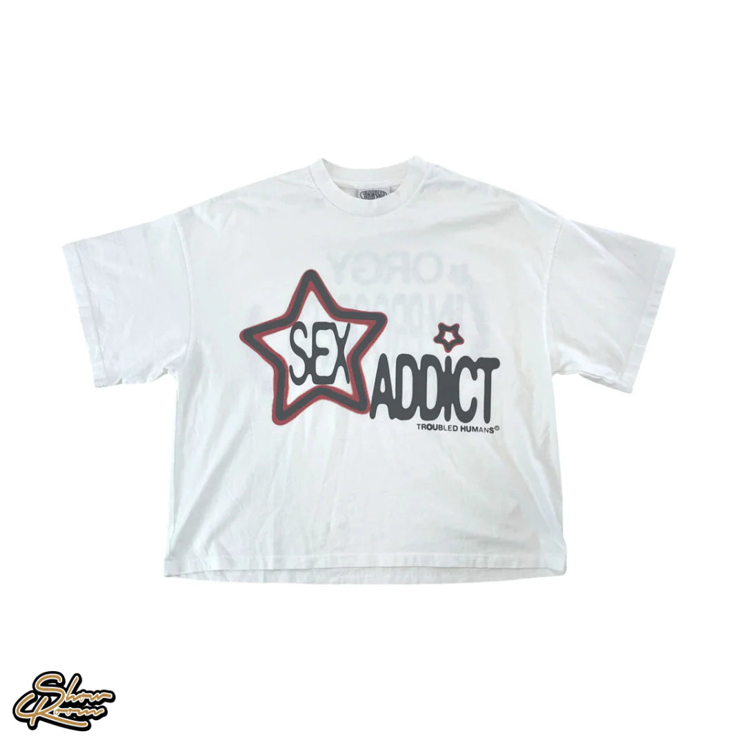 Troubled Humans Sex Addict  Crop T-Shirt