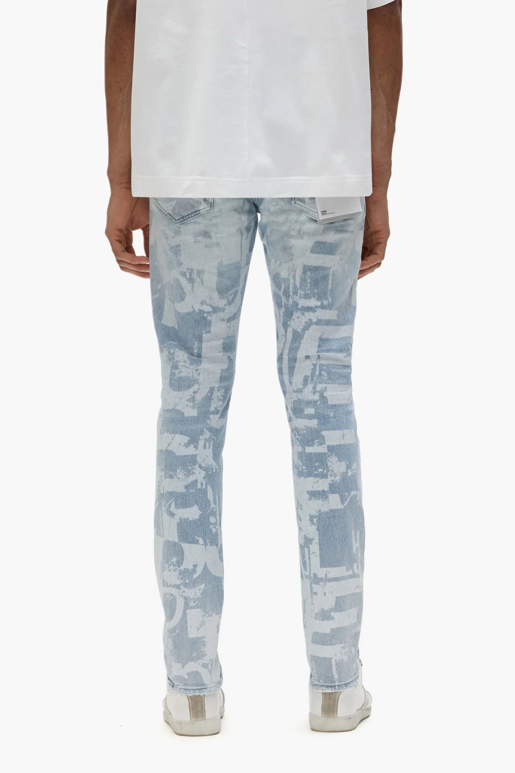 Purple Brand P001 Skinny Grunge Print Jean Light Indigo P001-SGGT325