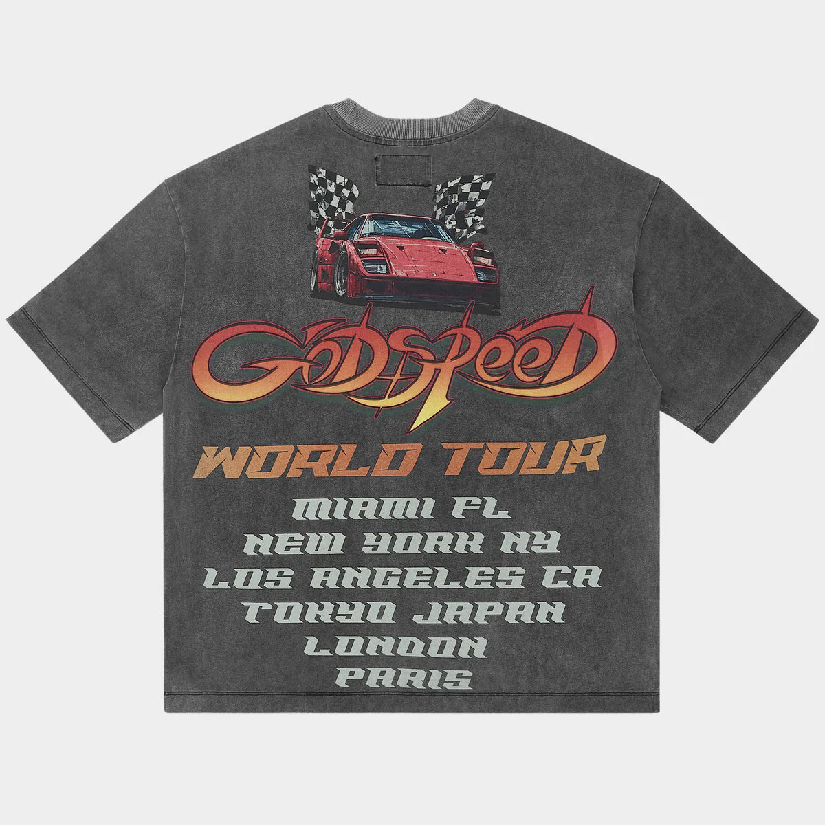 Godspeed South Beach Drive Miami Superrun T-Shirt In Grey wash