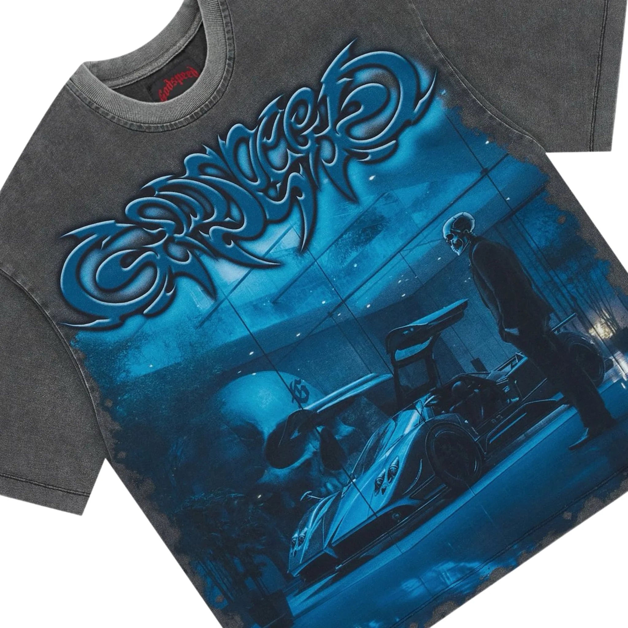 Godspeed "Showroom Miami Superrun" T-Shirt In Grey Wash