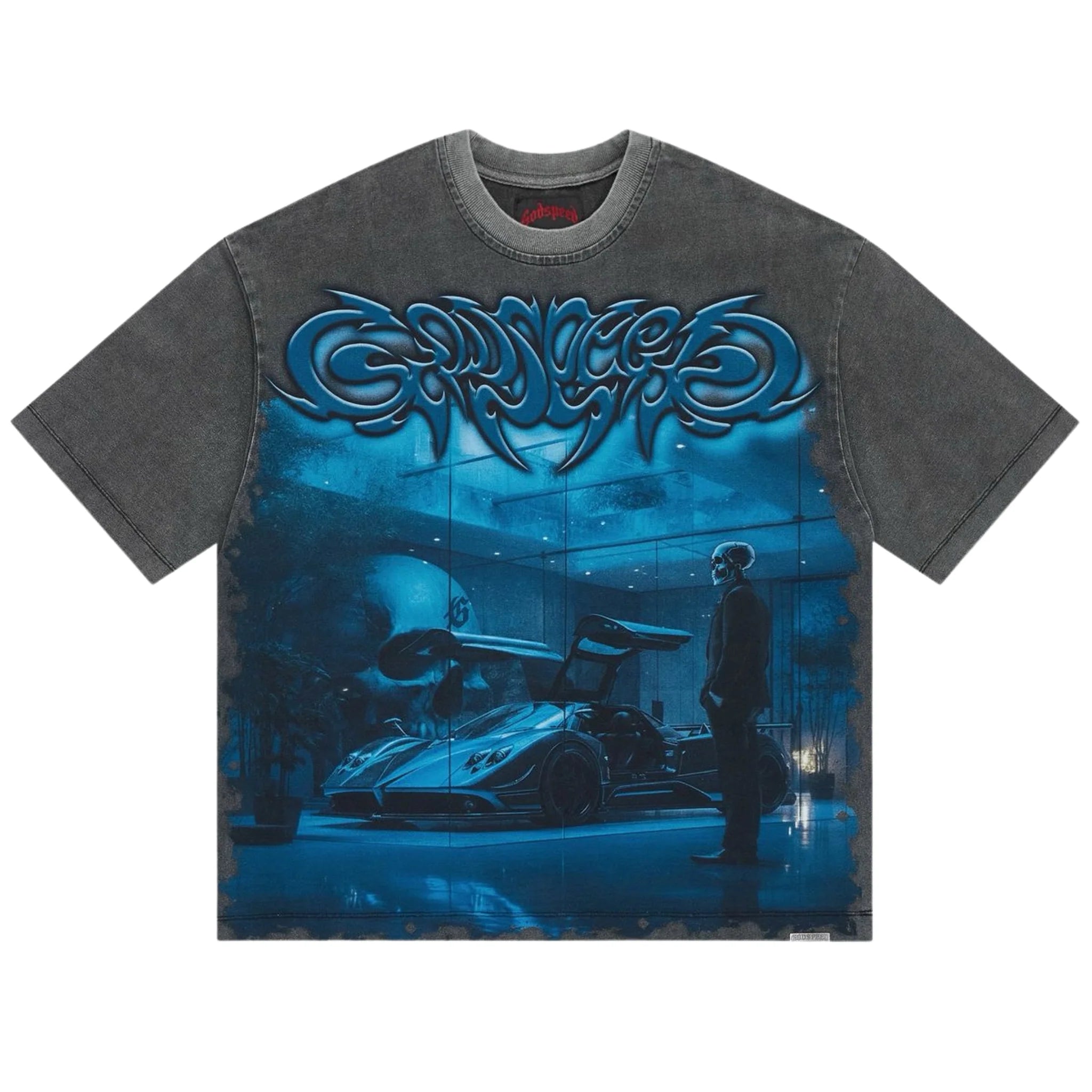 Godspeed "Showroom Miami Superrun" T-Shirt In Grey Wash