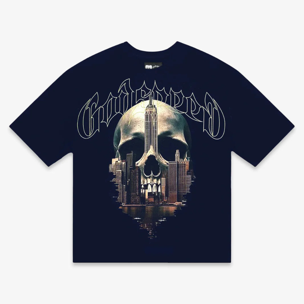 Godspeed Skyline T-Shirt In Navy Wash