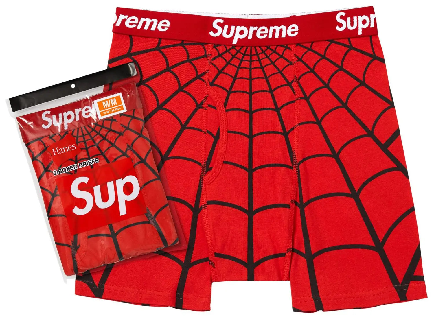 Supreme x Hanes Spider-Man Boxer Briefs (2 Pack) Red