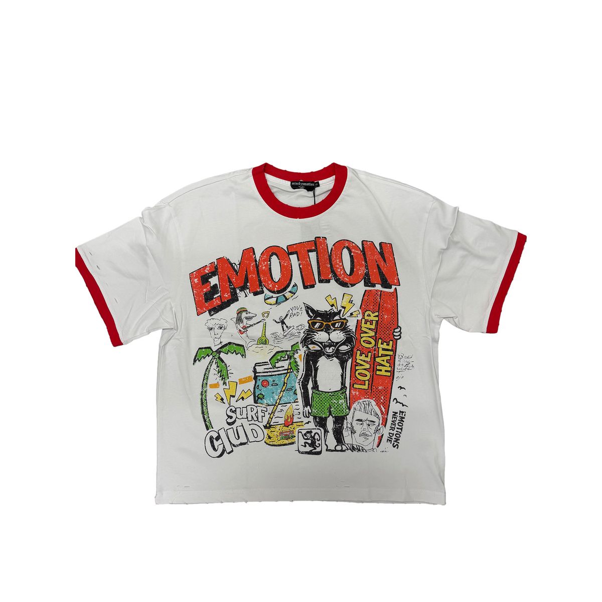 Mixed Emotion Surf Club T-Shirt In White