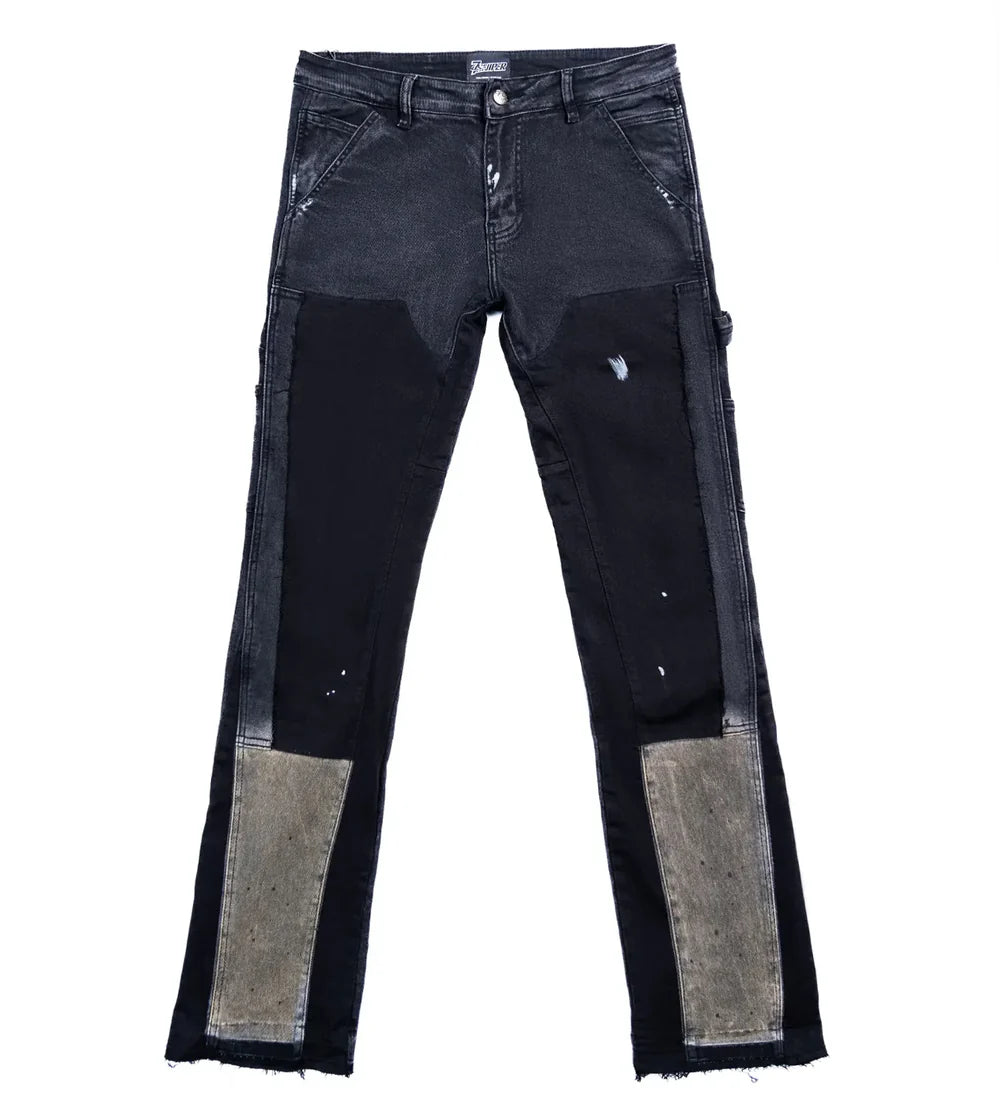 Triple Sevens Flare Jeans In Black
