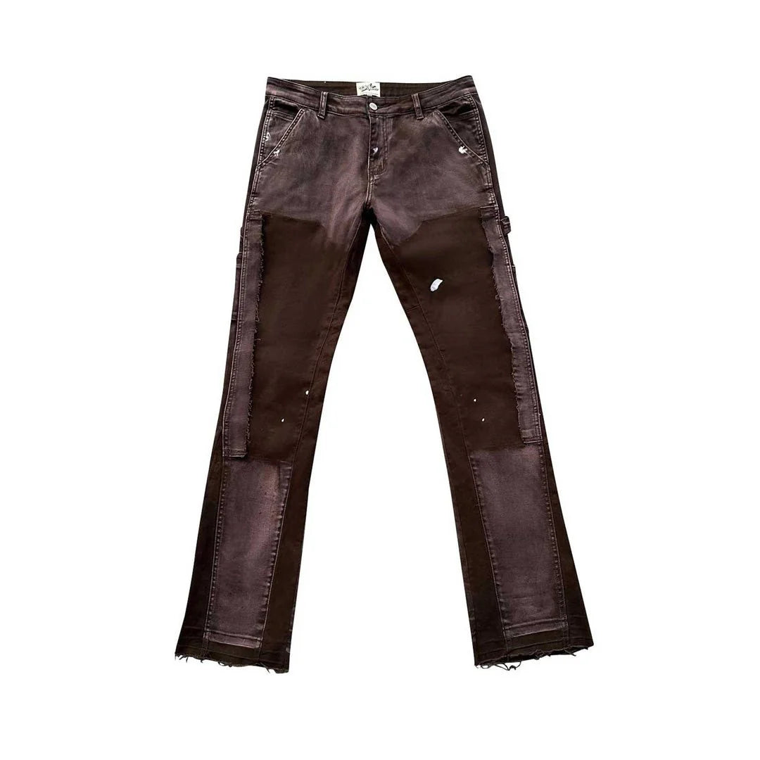 Triple Sevens Flare Jeans In Brown