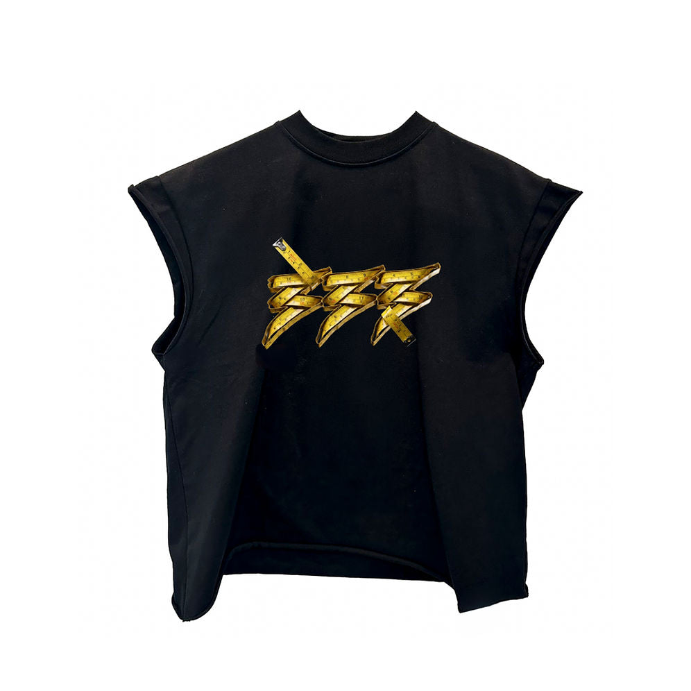 333 3eyevision Don't Be Afraid Tape Measure Sleeveless T-Shirt In Black