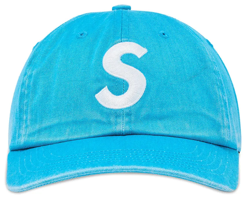 Supreme Pigment Coated S Logo 6 Panel Hat In Bright Blue