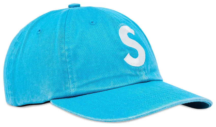 Supreme Pigment Coated S Logo 6 Panel Hat In Bright Blue