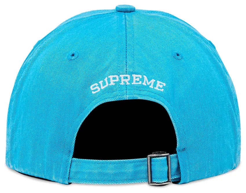 Supreme Pigment Coated S Logo 6 Panel Hat In Bright Blue