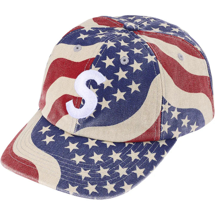 Supreme Pigment Coated S Logo 6-Panel Flag Hat