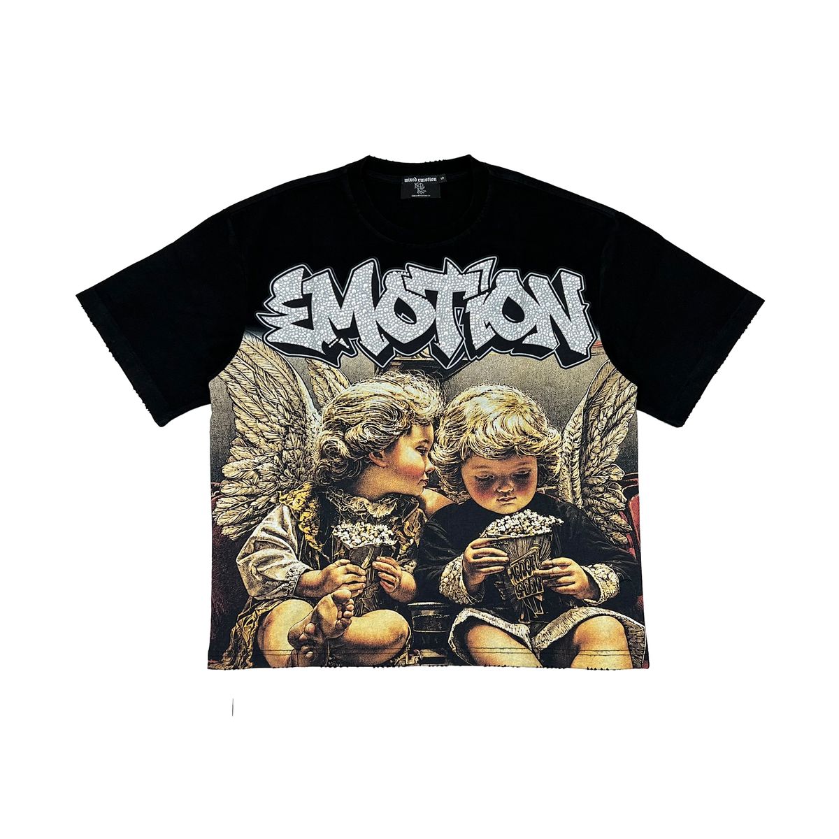 Mixed Emotion Angel Whispers T-Shirt In Black