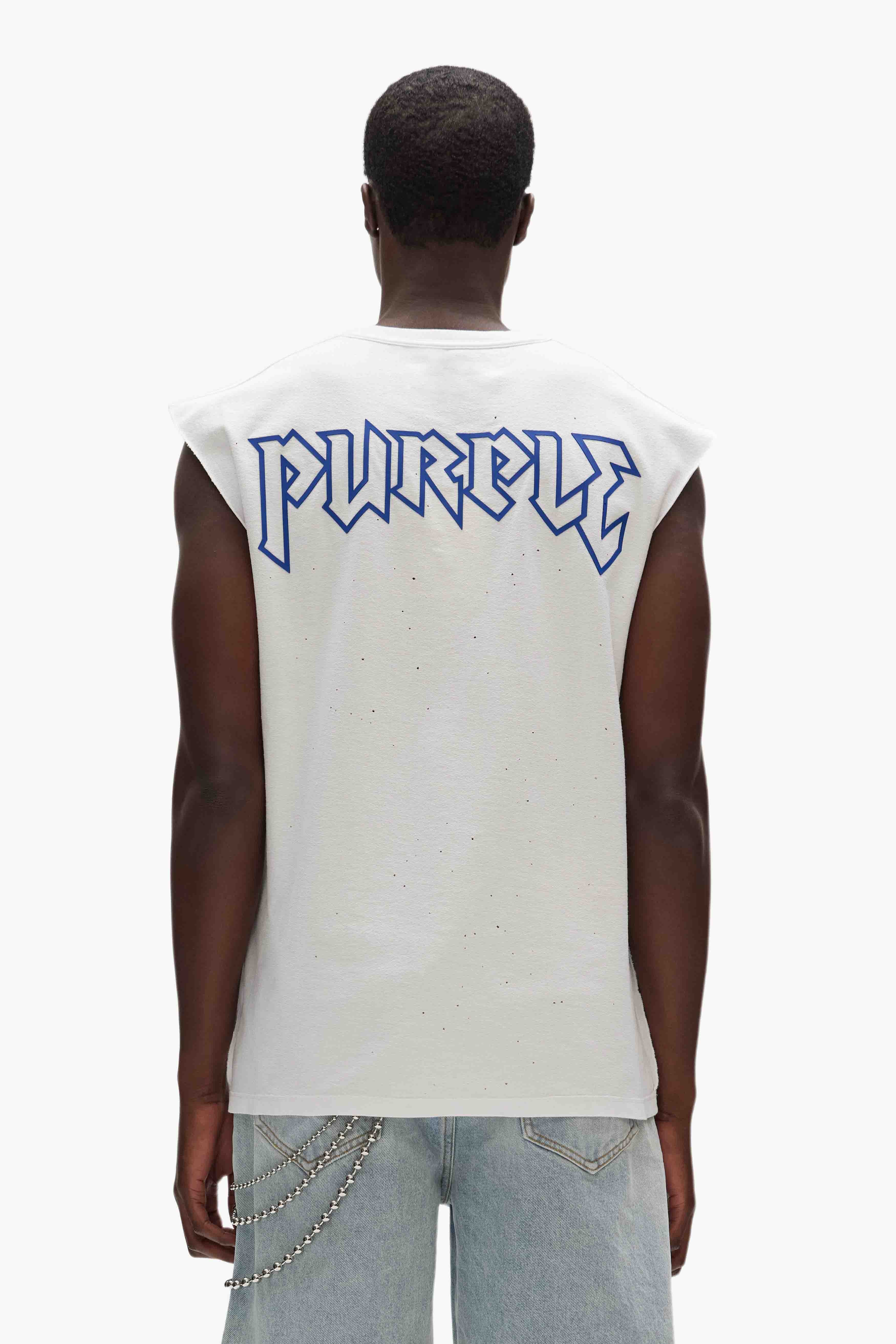 Purple Brand Metal Tank Top In Light Indigo