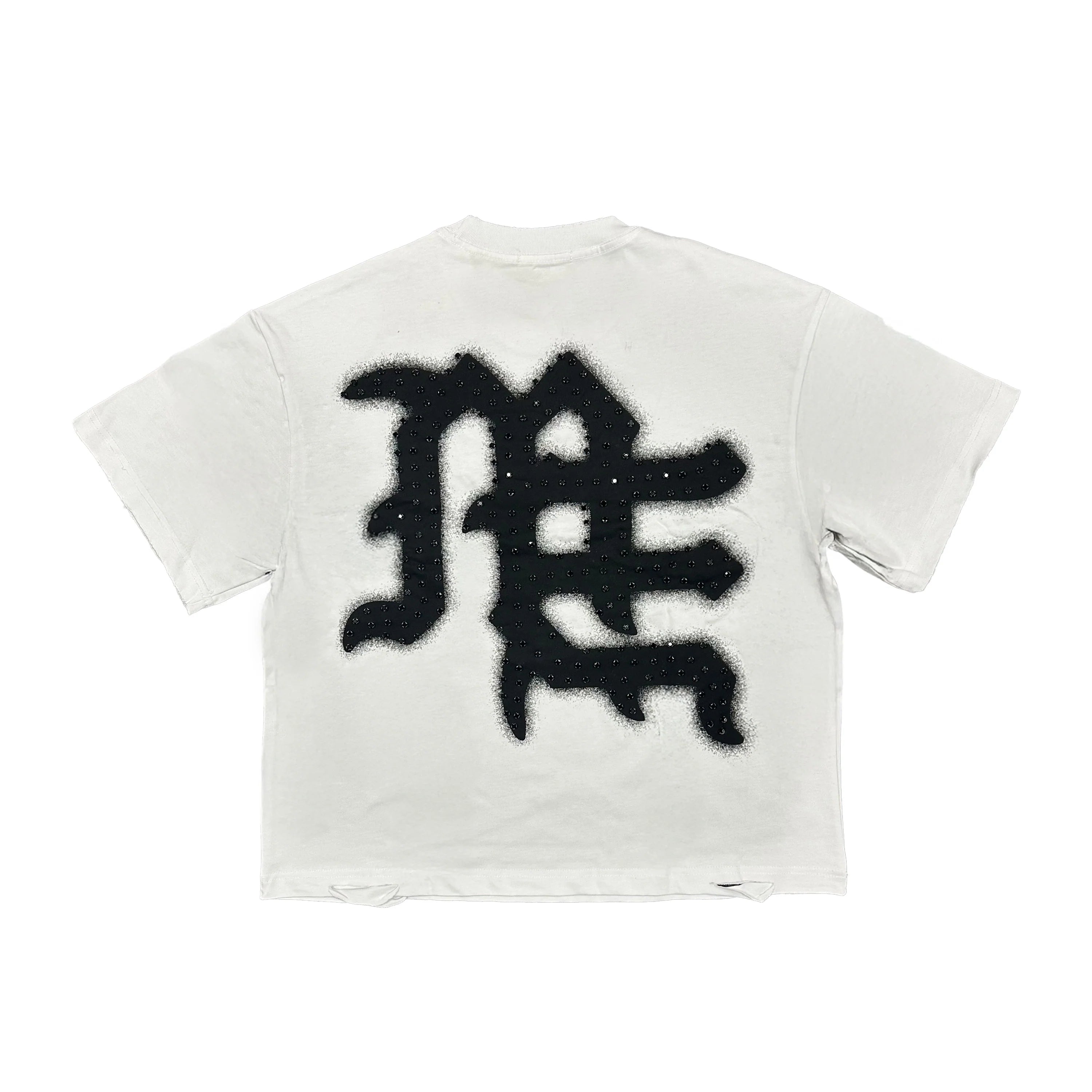 Mixed Emotion White End Rhinestone T-Shirt