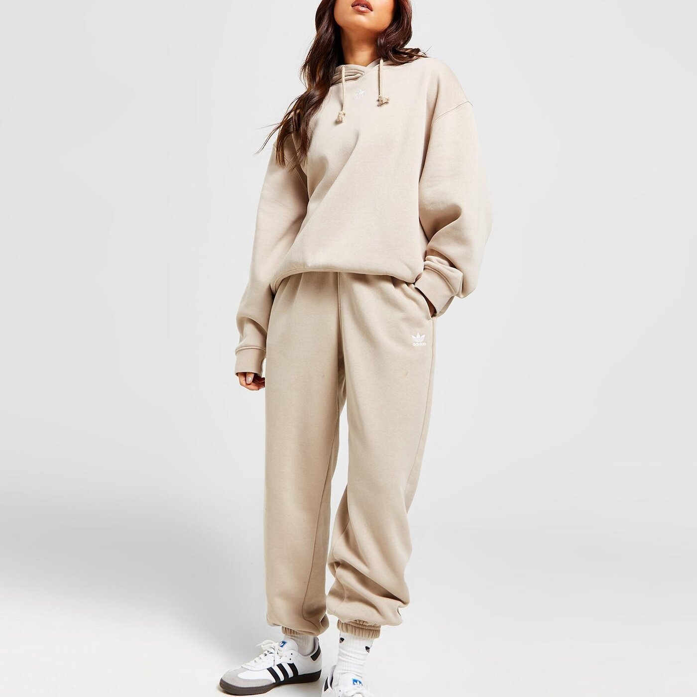 Adidas Originals Essentials Fleece Joggers In Beige IW0400